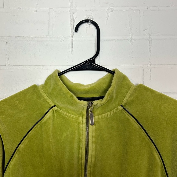 Style & Co Sport Beautiful Green Velour Track Jacket - Picture 3 of 6